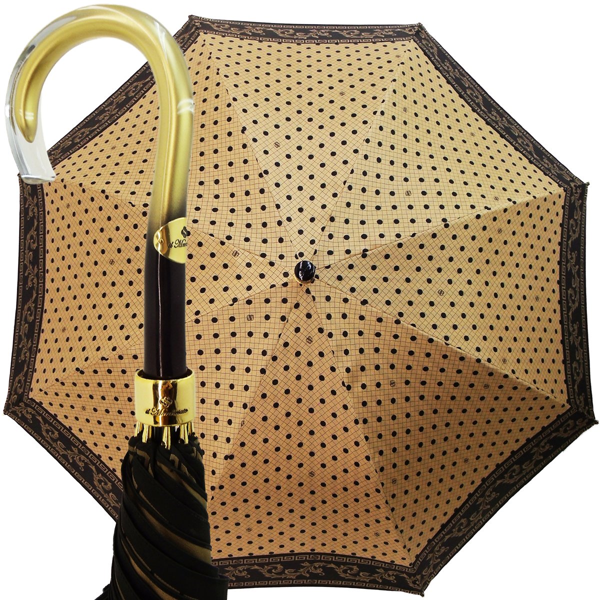 Stylish Polka Dot Umbrella for Women - Waterproof Windproof Compact Folding Travel Umbrella - Perfect for Rainy Days, Beach, Outdoor Activities & Fashion Accessory