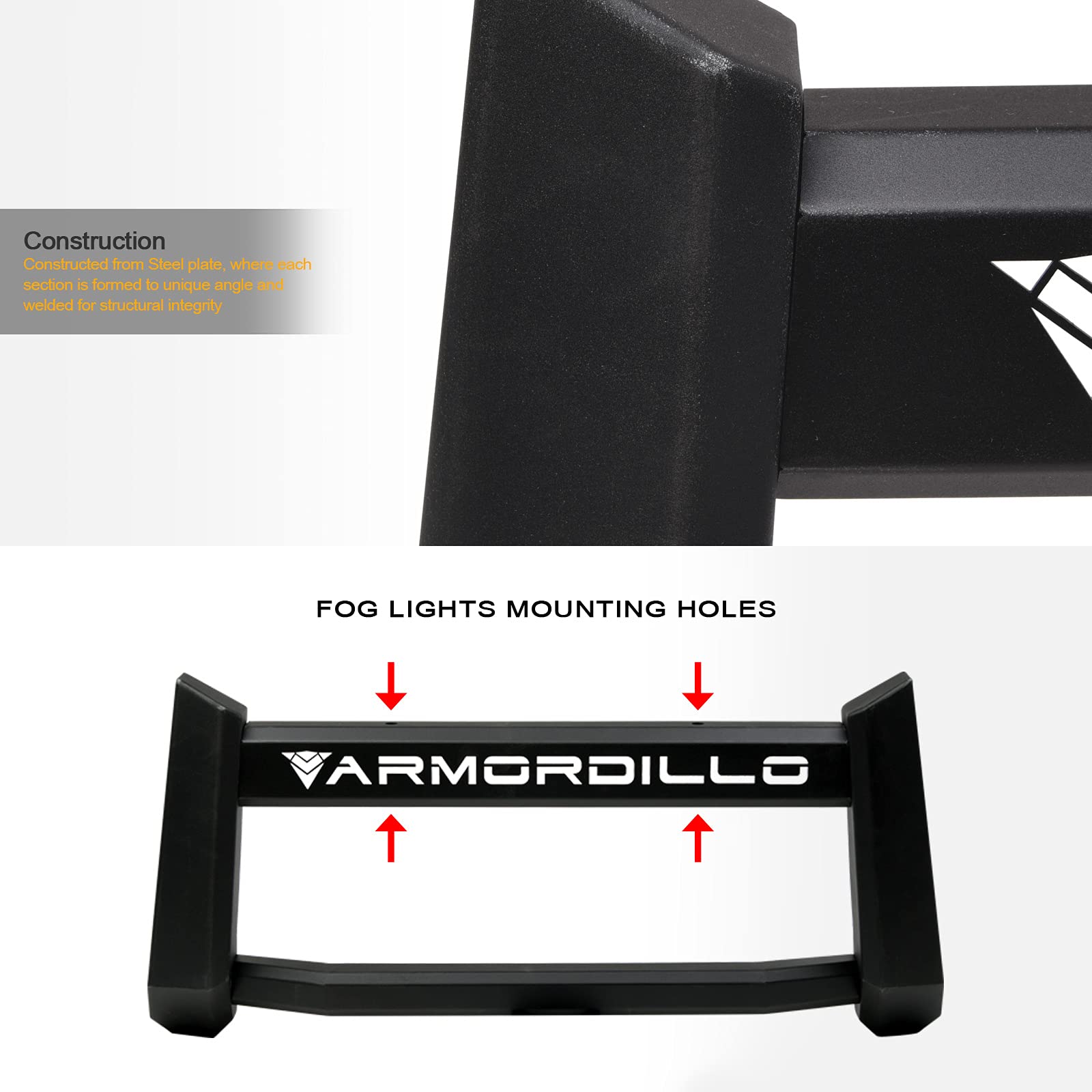 Compatible with 2015-2022 Ford F150 Steel Bumper Bull Bar Push Guard with 32