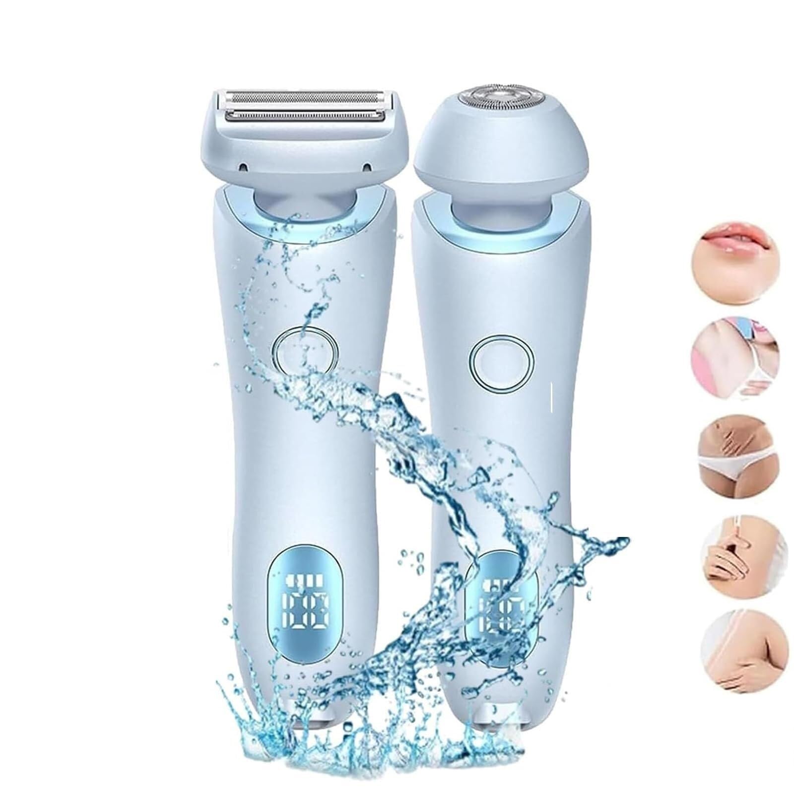 Omicove Goddessglide 2-in-1 Portable Electric Shaver for Women - Waterproof Lady Shaver for Armpit & Body Hair Removal - Perfect for Travel, Gym & Quick Touch-Ups