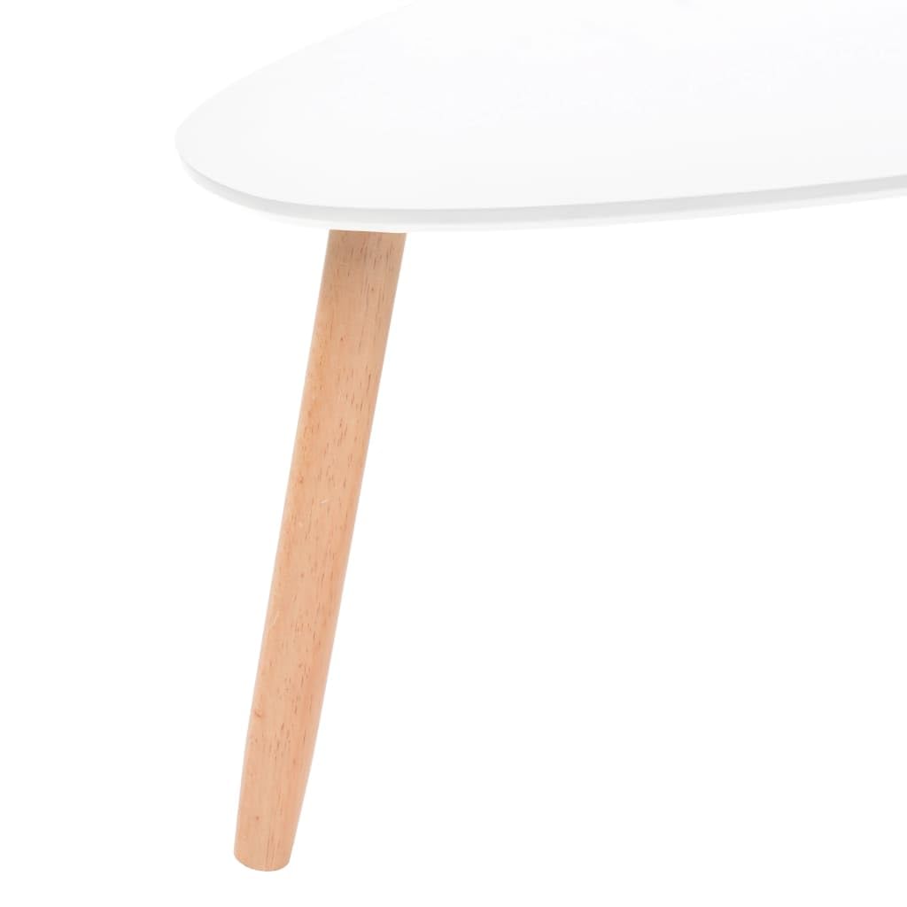 2-Piece Solid Pinewood Coffee Table Set - White End Tables & Center Table for Living Room, Office, Lounge, Cafe, Study, Bedroom | Durable Modern Living Room Furniture for Home Decor & Entertainment Spaces