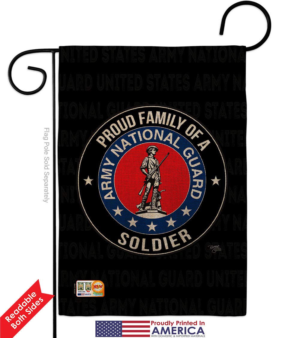 Double-Sided USA Made 28x40 Inch Military Garden Flag - Army, National Guard & Veteran Burlap Yard Banner | Patriotic Outdoor Decor for Armed Forces Appreciation, Memorial Day & Home Display