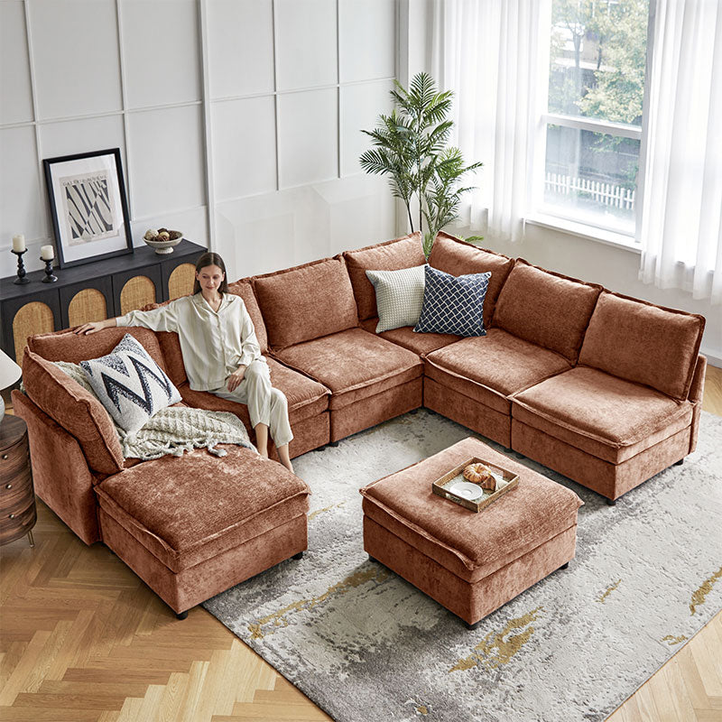 Harmetrix Oversized Soft Sectional Couch with Storage | Modern L-Shaped Sofa Bed with Hidden Compartment | Perfect for Living Room, Family Room & Small Spaces