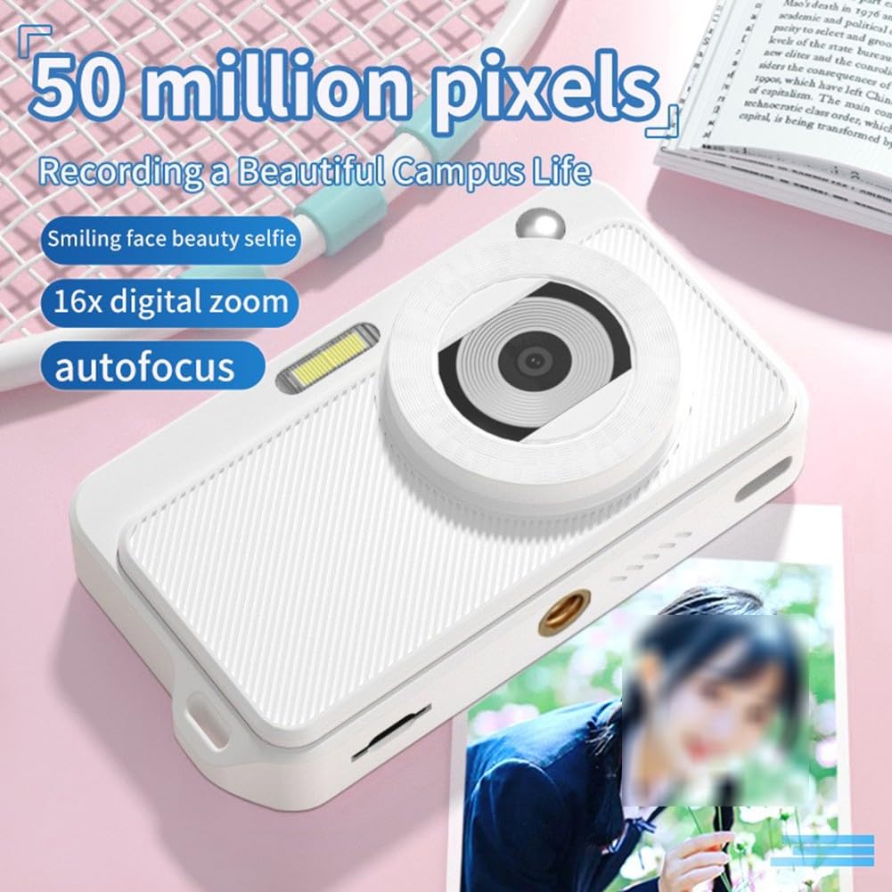 EpheyFIF 4K Vlogging Camera with Autofocus - 16MP Compact Digital Camera for YouTube, Travel & Daily Vlogging | 1080P FHD Video, Dual Lens, Beginner-Friendly (Pink) - Perfect for Content Creation, Family Events & Social Media Sharing