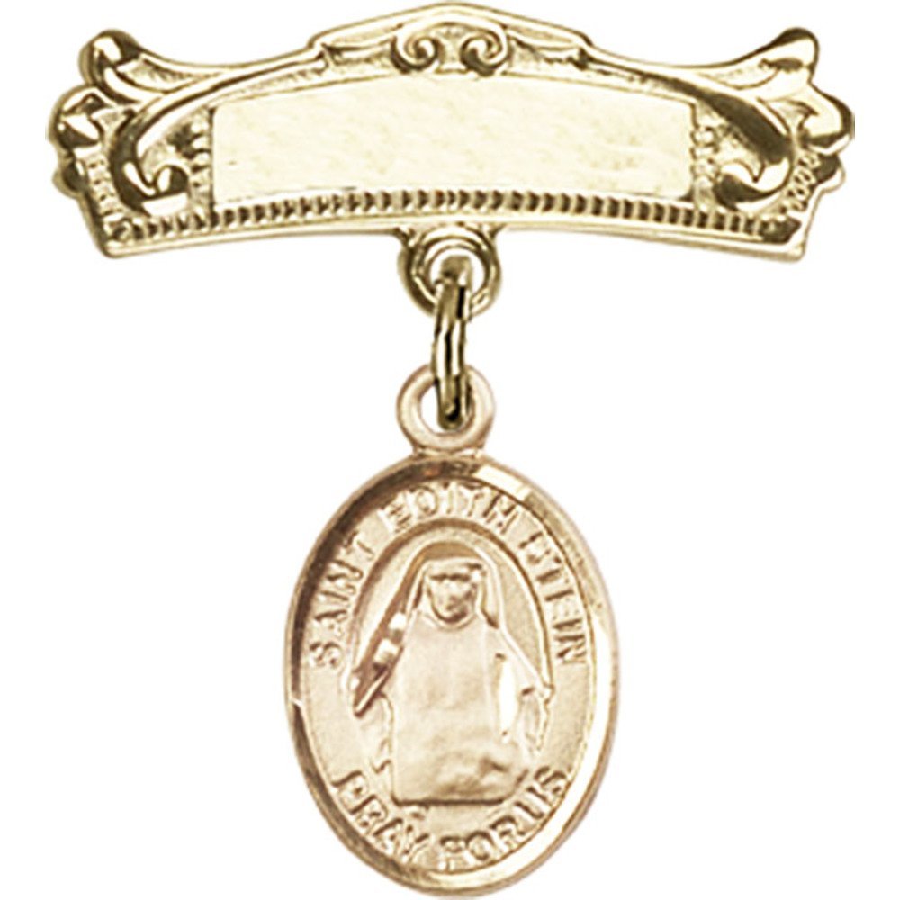 St. Edith Stein Gold Filled Baby Badge with Arched Polished Pin - 7/8