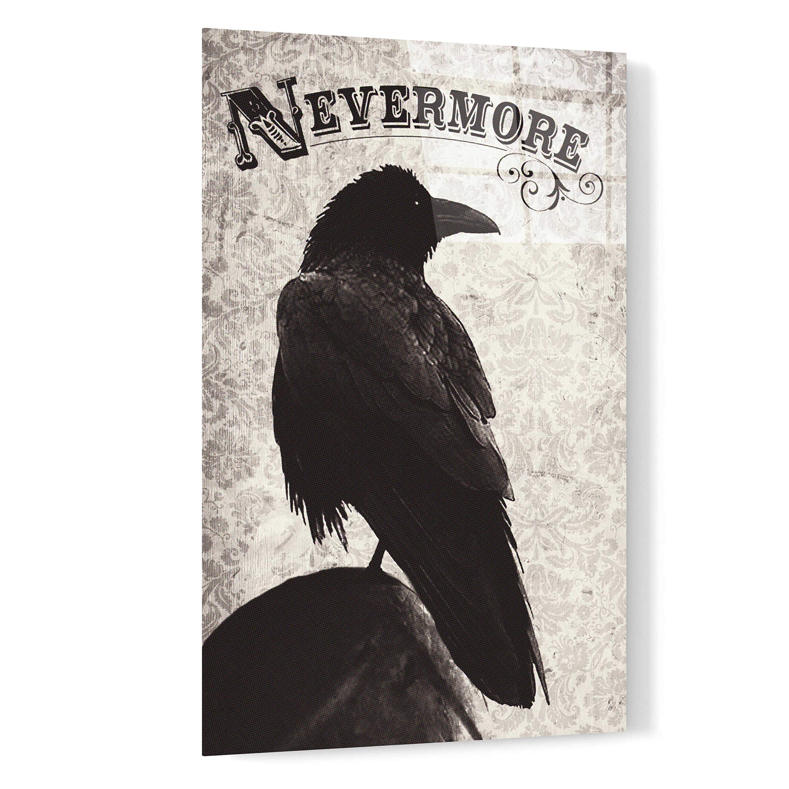 Epic 'Nevermore' Raven Painting by Michael Buxton - 16x24 Inch Acrylic Glass Wall Art Decor for Living Room, Bedroom & Office - Gothic Home Decor & Unique Gift Idea