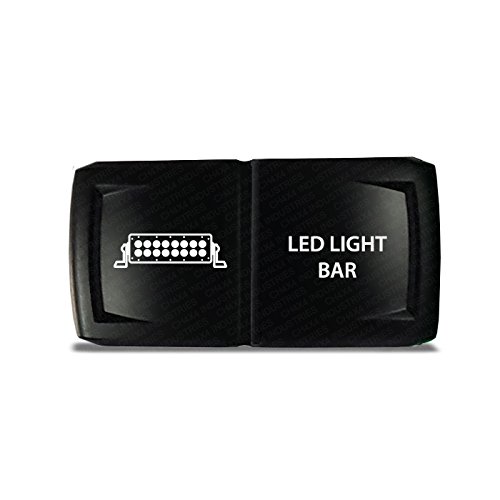CH4x4 Rocker Switch V2 with White LED Light Bar Symbol - Horizontal Mounting for Off-Road Vehicles, Marine & Industrial Equipment
