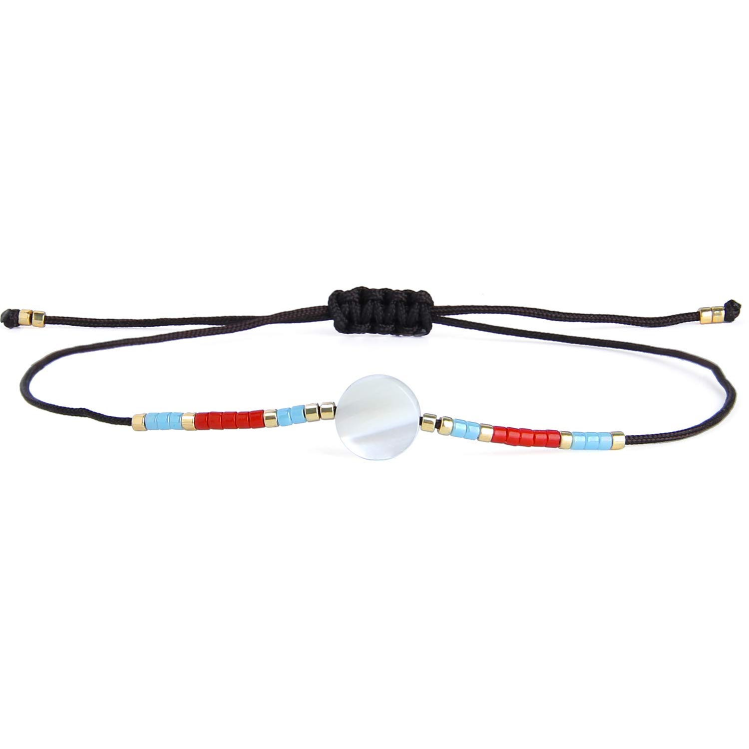 KELITCH Handmade Seed Beads Strand Bracelet - Adjustable Braided Charm String Link Fashion Jewelry for Women & Girls | Perfect for Parties, Gifts & Everyday Wear