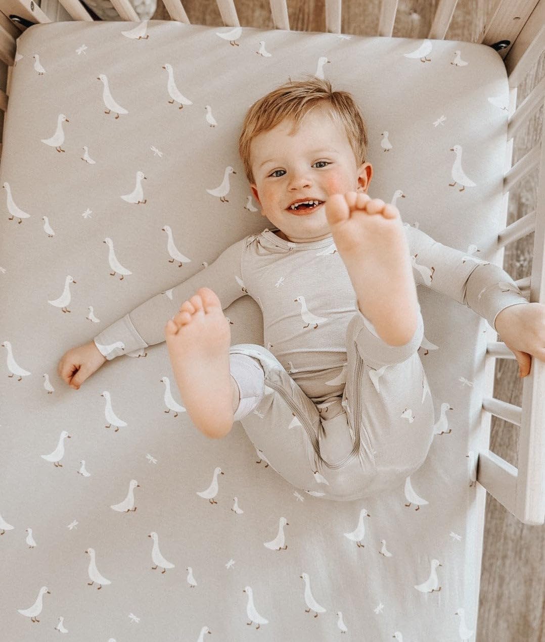 GUNAMUNA Soft Unisex Baby Crib Sheets - Breathable Crib Covers for Boys & Girls - One Size Fits Most Cribs (Blossom Pattern) - Perfect for Nursery, Daycare & Travel Use