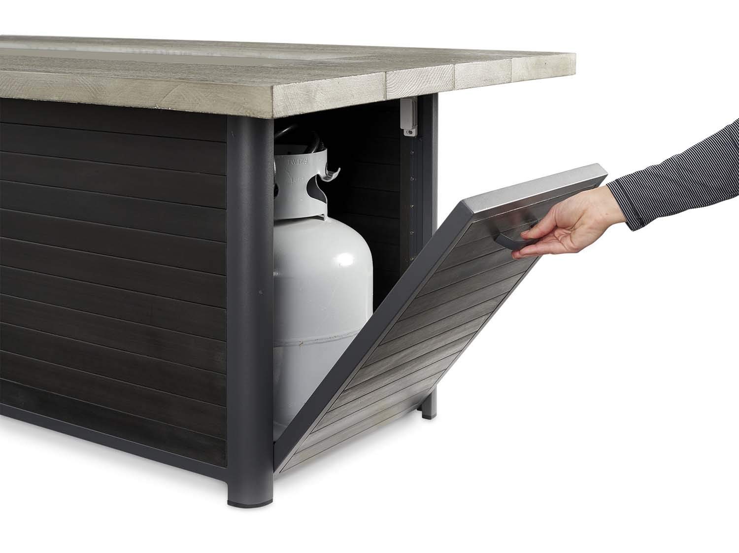 Cedar Ridge Fire Pit Table with Electronic Ignition - Natural Gas, 32x61-Inch for Outdoor Patio