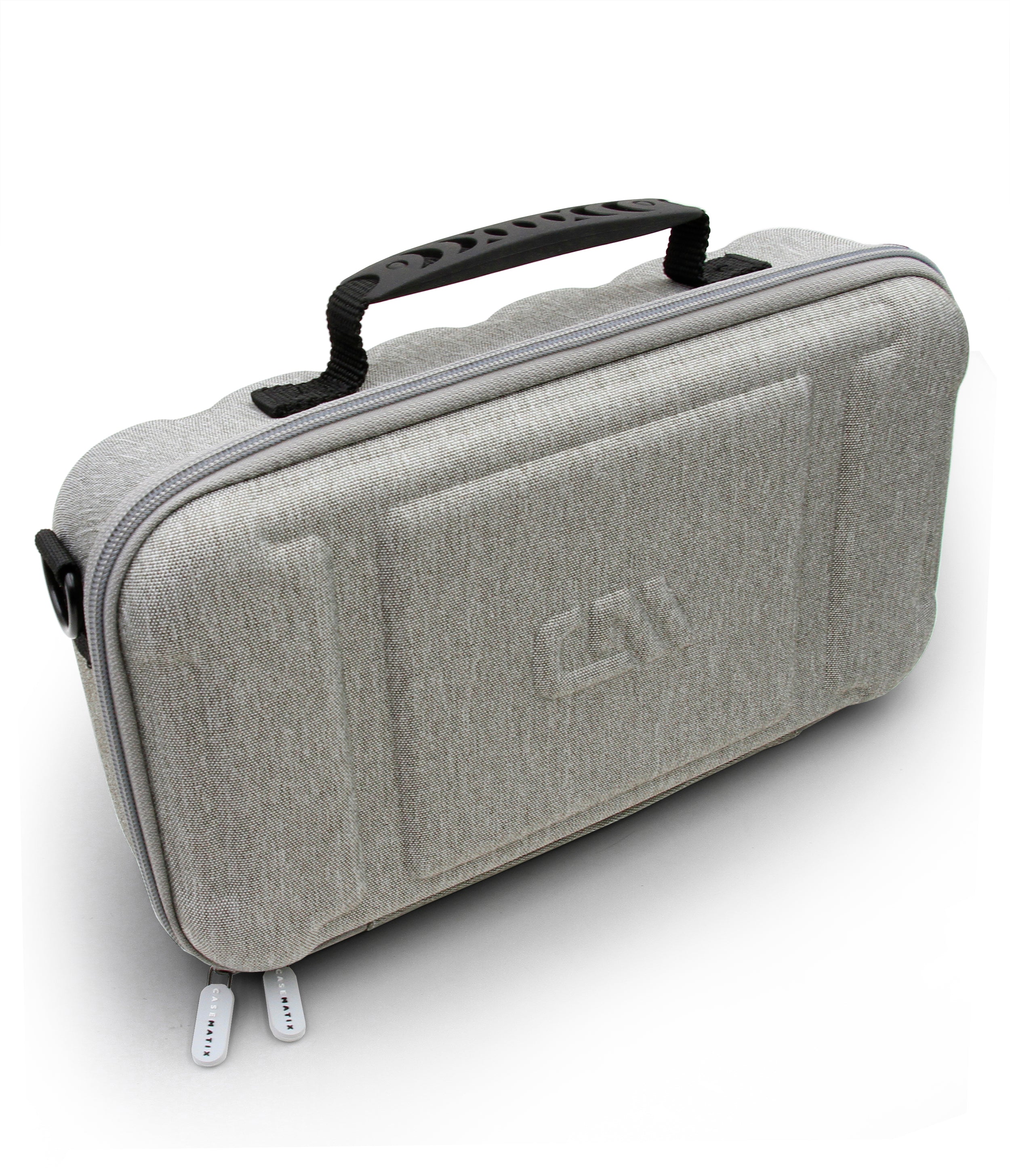 CASEMATIX Professional Hair Clipper Case for Barbers - Compatible with Andis, Oster, Wahl 14 Metal Detachable Clipper Blades - Grey Travel Storage Case for Salon, Home & Barber Shop Use