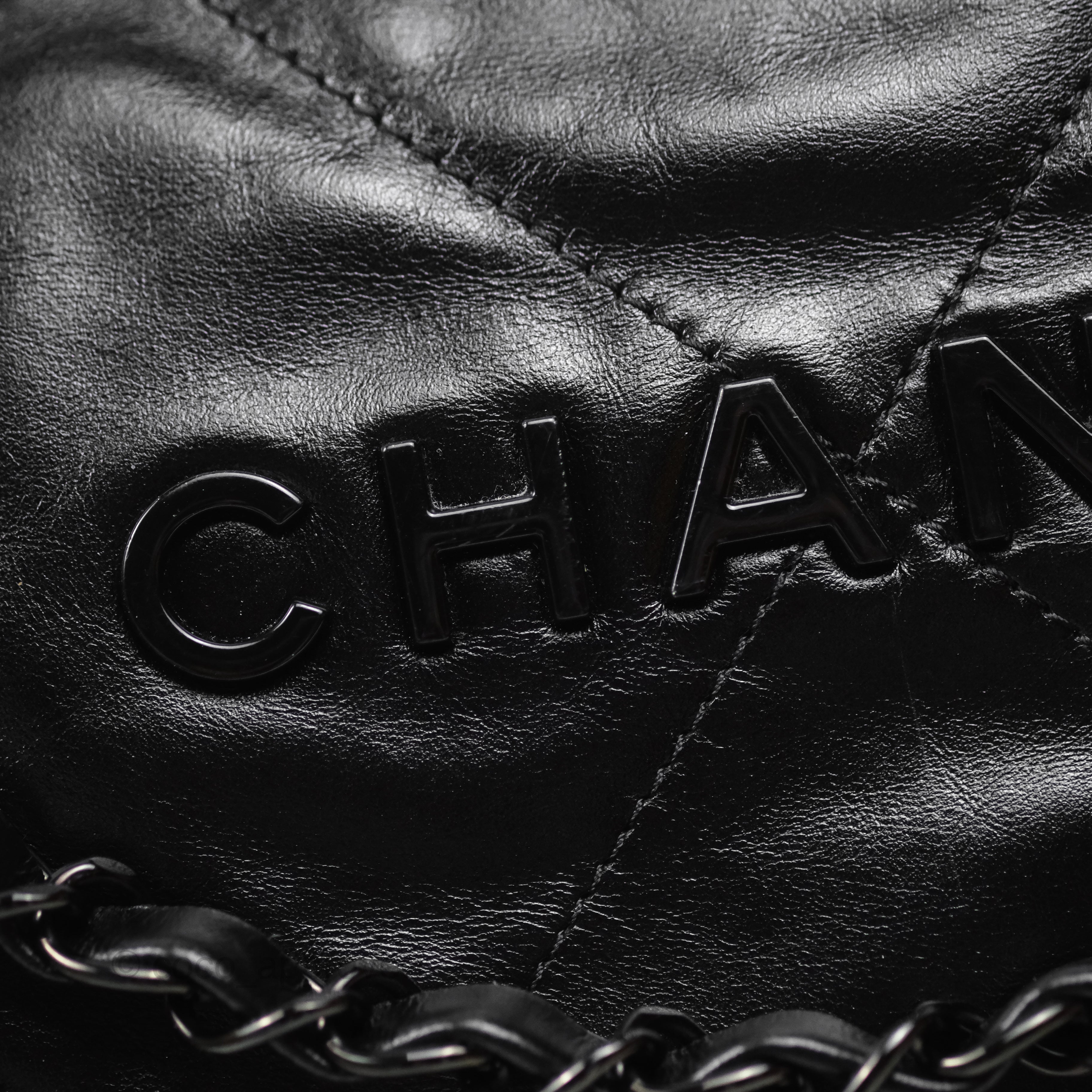 Chanel 22 Small Handbag Black Calfskin Leather with So Black Hardware - Luxury Crossbody Bag for Women, Perfect for Date Night & Evening Events