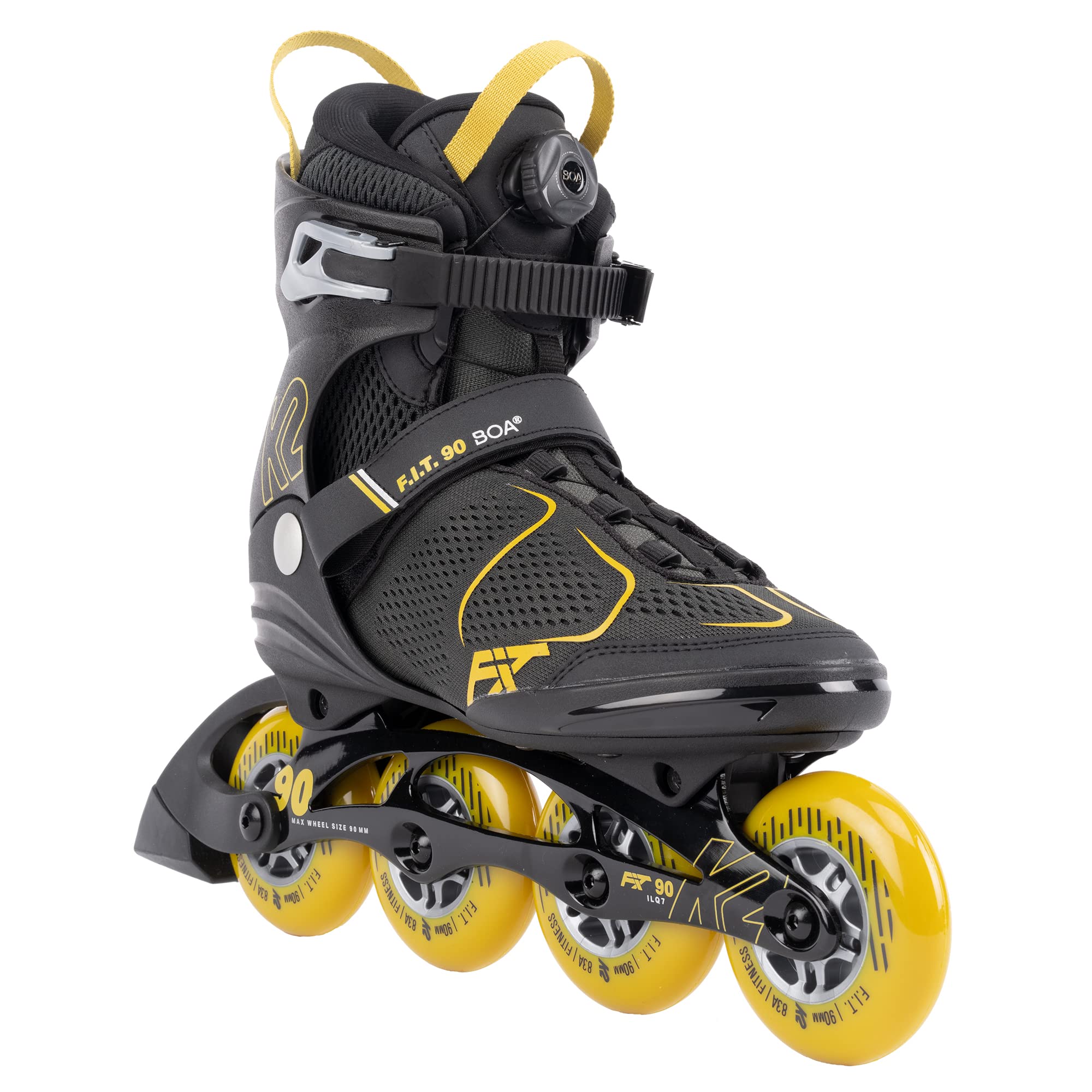 K2 F.I.T. 90 Boa Gray Men's Inline Skates - High Performance Fitness & Speed Skating for Adults | Perfect for Outdoor Exercise, Rollerblading & Urban Commuting