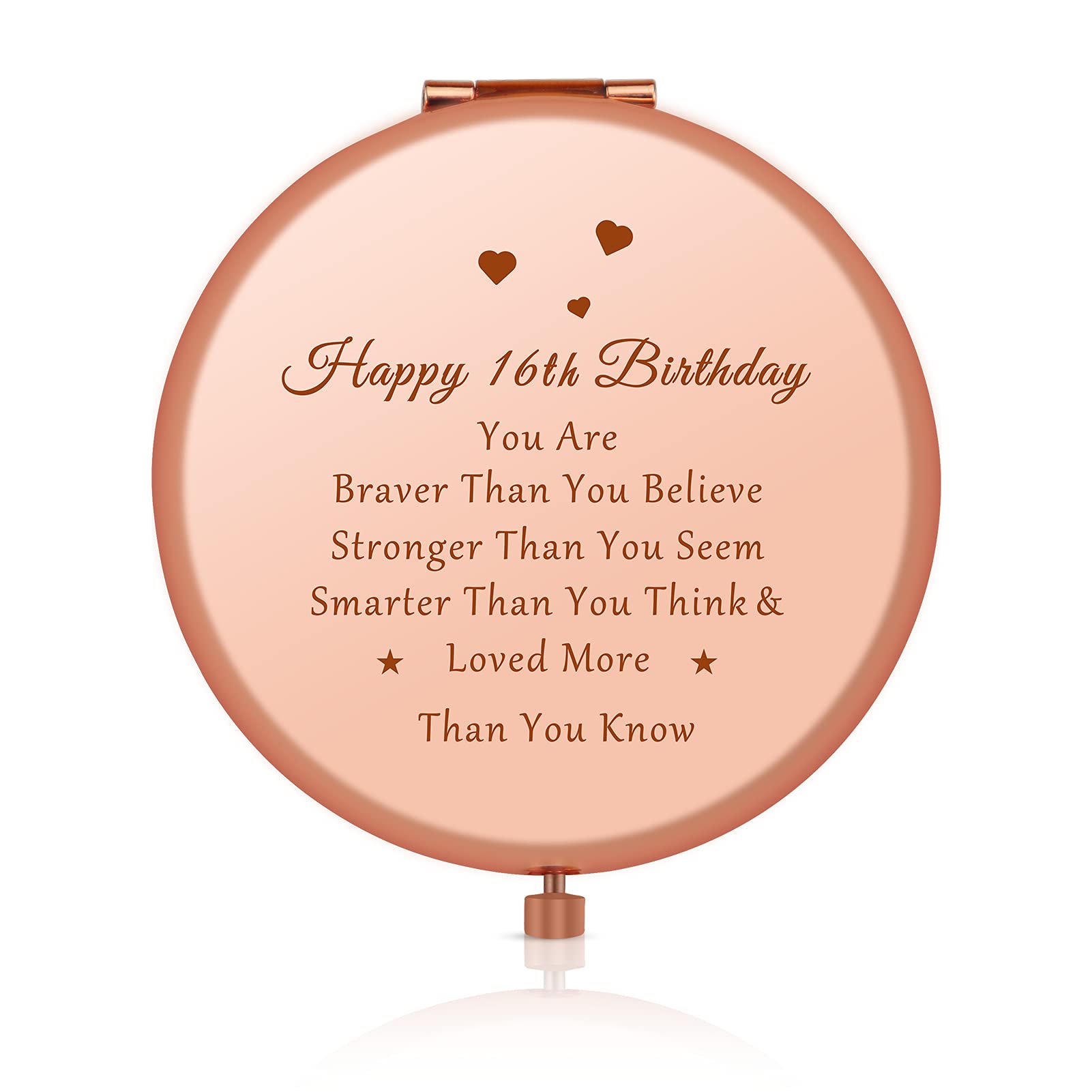 16th Birthday Gifts for Girls - Elegant Travel Makeup Mirror Compact for Teen Girls | Perfect Sweet 16 Gift for Daughter, Granddaughter, Niece or Best Friend | Great for Travel, Prom, Dorm Room & Everyday Use