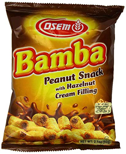 Organic Bamba Hazelnut Cream Peanut Butter Snacks - All Natural Gluten-Free PB Corn Puffs, 2.1oz (Pack of 3) - Healthy Kids Snacks for School Lunch & On-The-Go