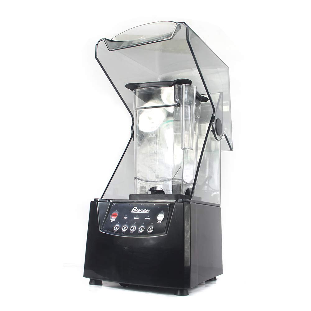 2600W Commercial Soundproof Blender - 1.8L Quiet High-Power Juice & Smoothie Maker with Noise Reduction Shield for Purees, Ice Crushing, Shakes - Perfect for Restaurants, Coffee Shops & Home Kitchens (110V)