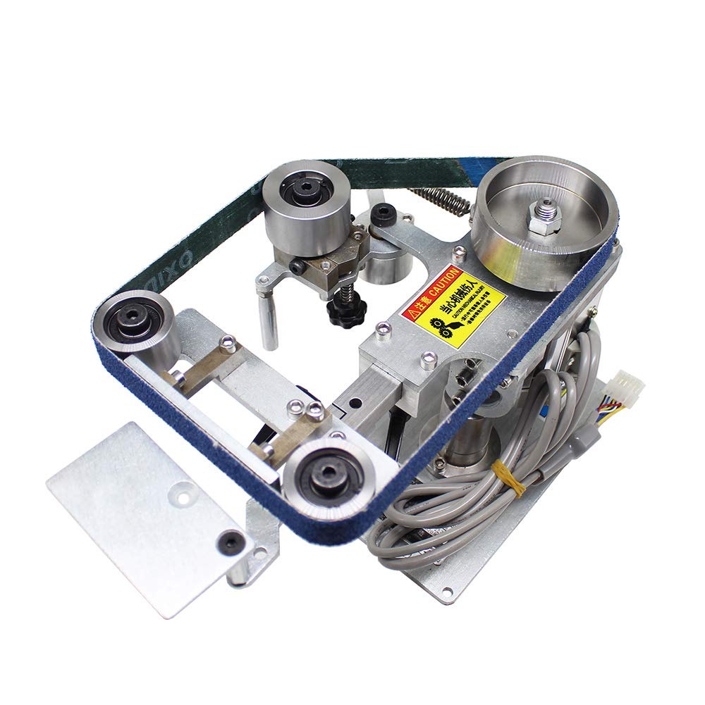 762X25MM Brushless Motor Belt Sander Polisher - 110V Grinding & Sharpening Machine with Fixed Angle Open V Clamp | Perfect for Woodworking, Metal Polishing & DIY Projects