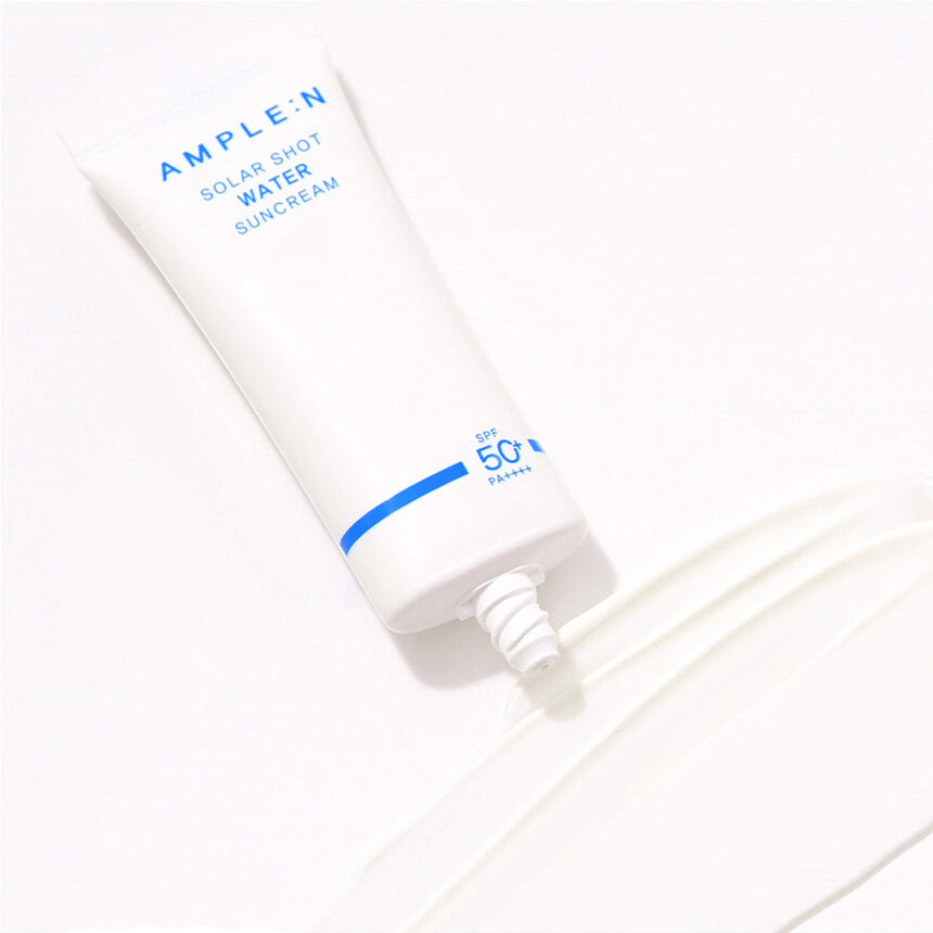 AMPLE:N Solar Shot Water Sun Cream SPF50+ PA++++ 40ml - Lightweight Sunscreen for Face & Body, Water-Resistant, UVA/UVB Protection - Perfect for Outdoor Activities, Beach & Daily Use