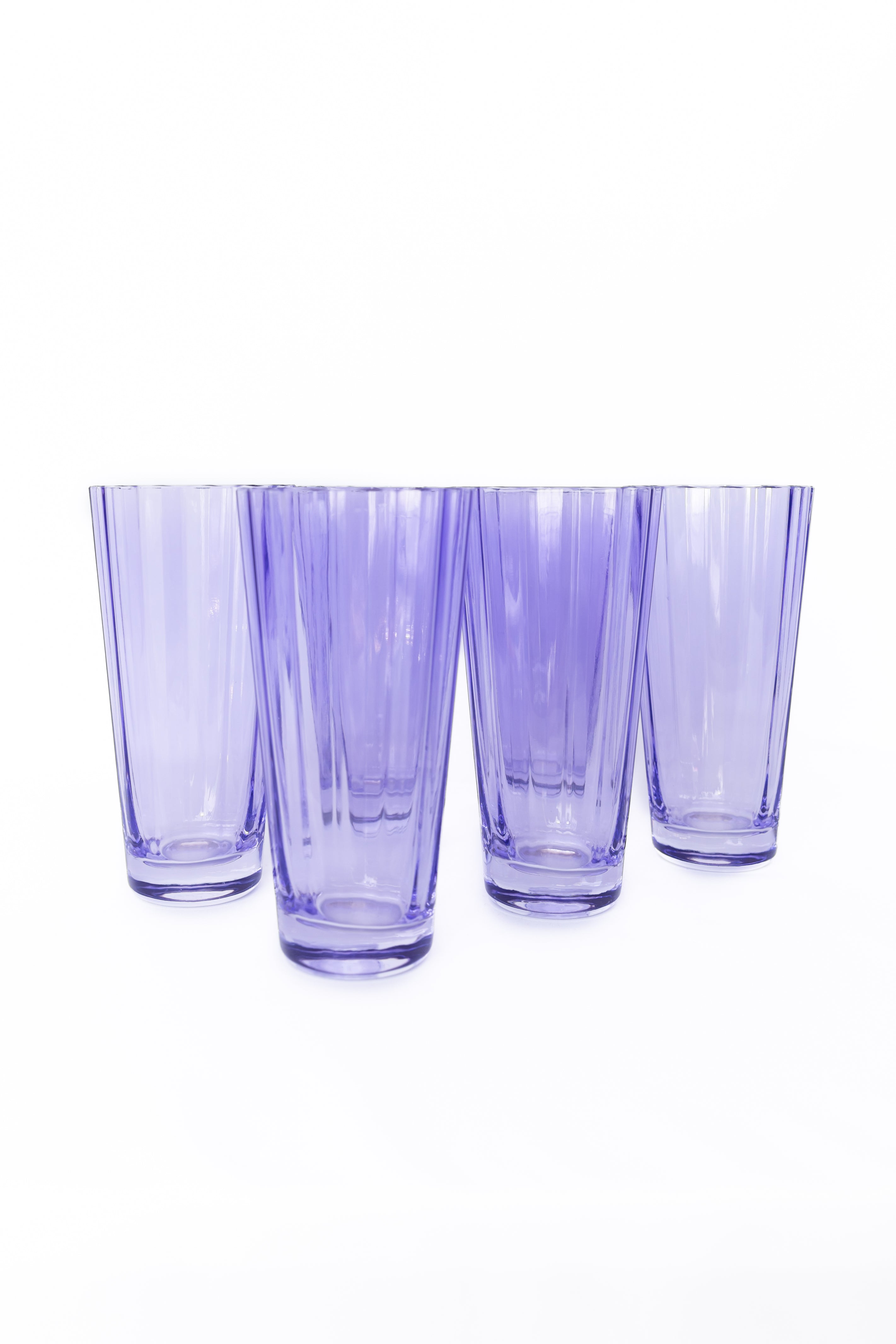 Estelle Colored Sunday Highball Glasses Set of 6 - Elegant Lavender Drinking Glasses for Cocktails, Juice & Iced Tea - Perfect for Home Bar, Dinner Parties & Summer Entertaining