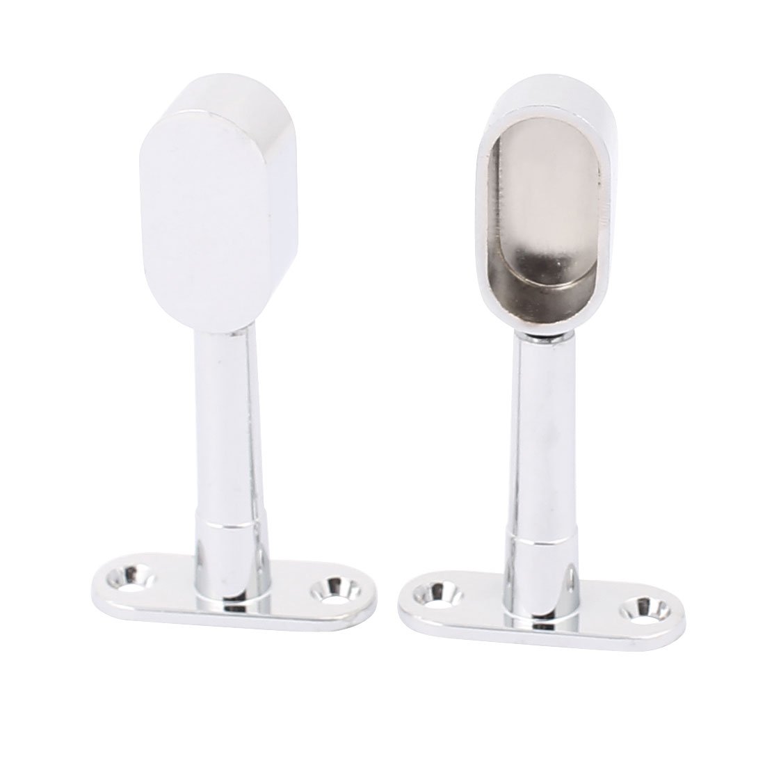 2-Pack Metal Oval Pipe Wall Mounted Closet Faucet Bracket with Lever Handle - Durable Wardrobe Cupboard Plumbing Parts for Closet Organization & Laundry Room Installation