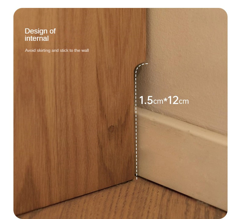 Solid Oak Wood Rock Board - Nordic Style Ultra-Thin Sideboard for Living Room, Bedroom & Dining Room Storage