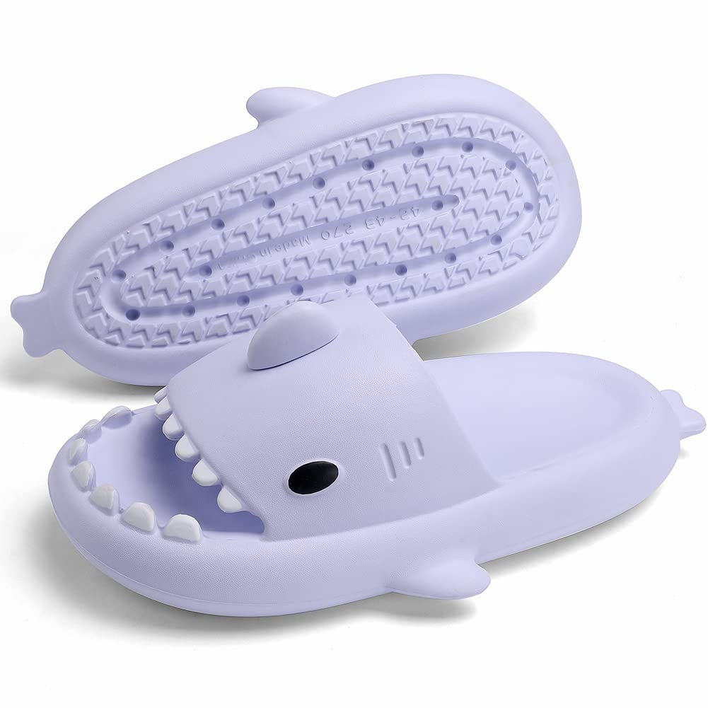 Coolloog Cloud Shark Slides for Men & Women - Non-Slip Summer Slippers with Thick Pillow Sole - Comfortable Beach, Shower & Bathroom Sandals for Outdoor and Indoor Use