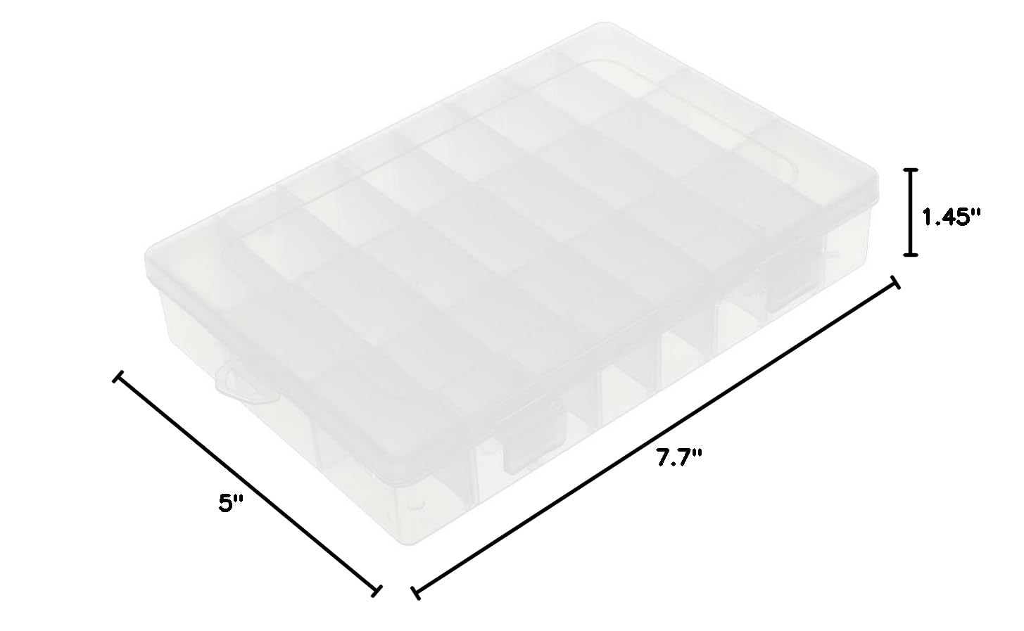 Clear Plastic Tool Organizer Box - Electronic Components Storage Container with Adjustable Dividers - Perfect for DIY, Workshop & Craft Organization