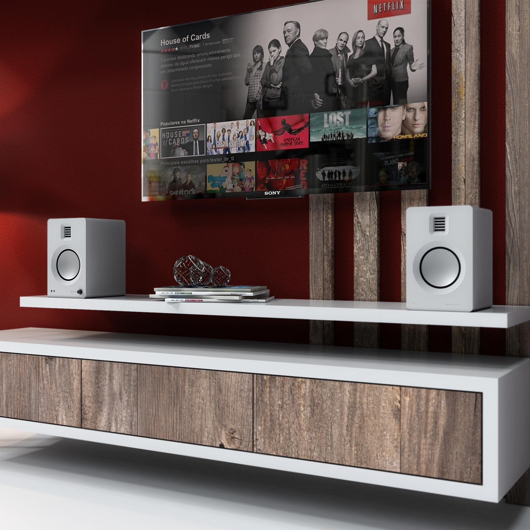 Premium Kanto TUK Powered Bookshelf Speakers - High-Fidelity USB DAC, Bluetooth 4.2, Phono Preamp & Headphone Output for Home Audio, Studio Monitoring & Gaming Setup
