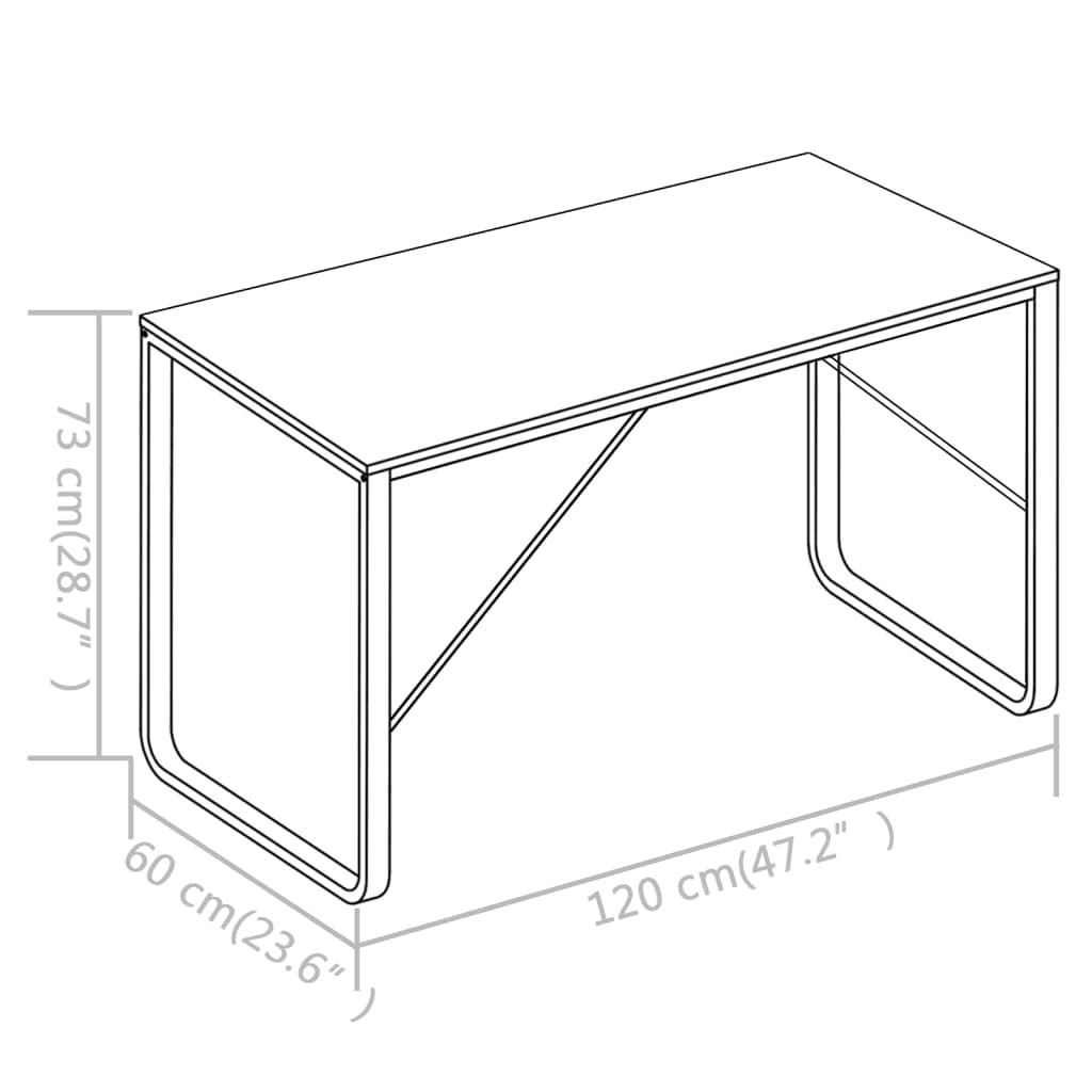 vidaXL Industrial Computer Desk - Black & Oak Space-Saving Design with Large Work Surface | Engineered Wood & Powder-Coated Metal Construction | Home Office, Gaming & Study Desk - Durable & Versatile Workspace Solution