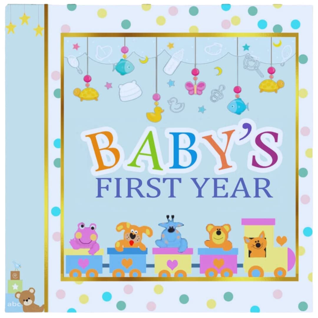 Baby's First Year Memory Book - Gender Neutral Baby Memory Album with Video Page | Pregnancy to 1st Birthday Keepsake for Photos & Videos | Perfect for Newborn Gifts, Baby Showers & Family Memories