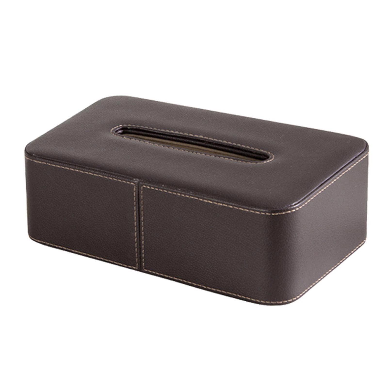 Lychee Pattern Leather Tissue Box Holder - Decorative Facial Tissue Case & Napkin Dispenser for Home, Office, Car | Perfect for Living Room Decor, Desk Organizer & Automotive Accessories (Color: B)