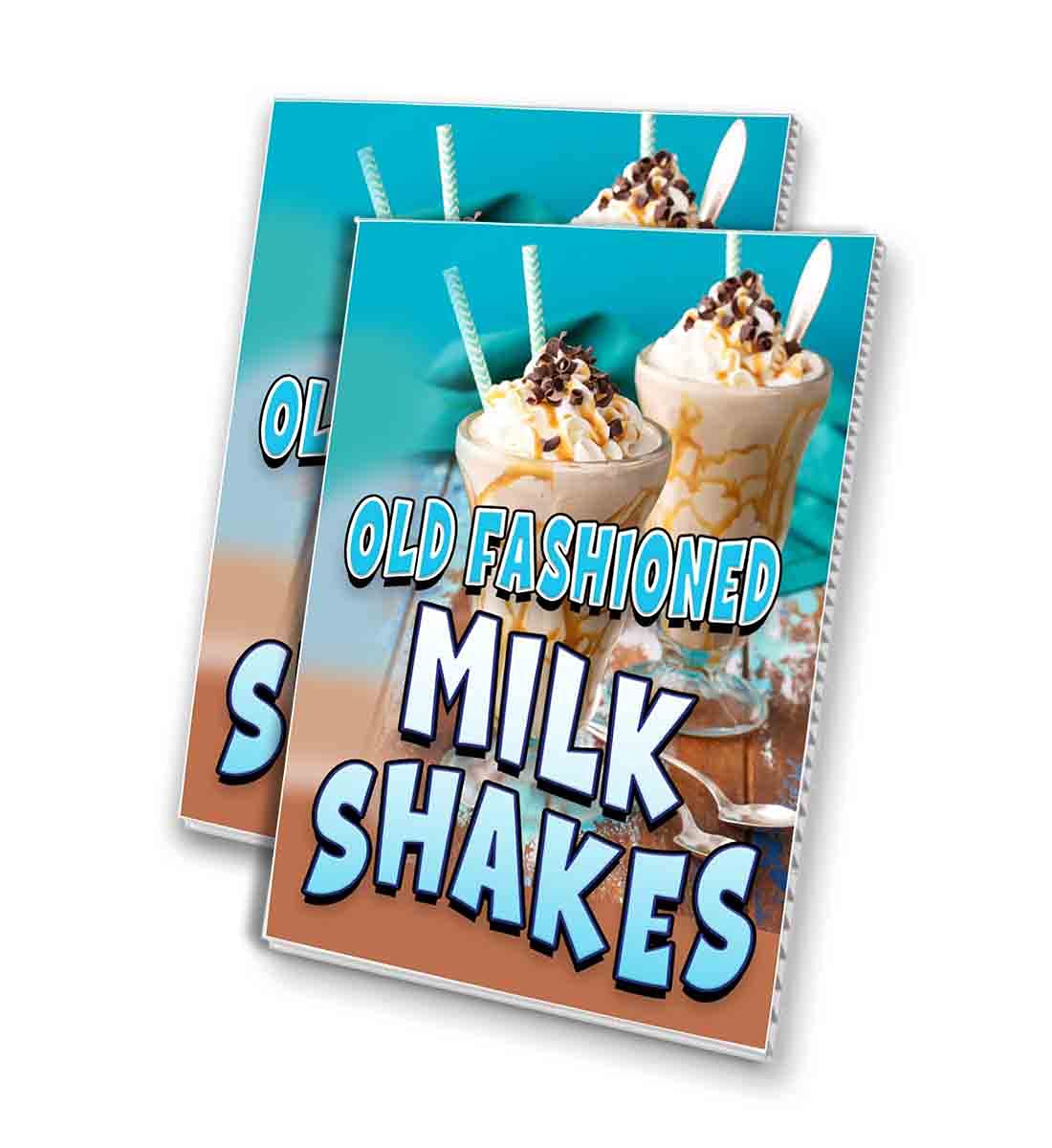 Vintage Style Milk Shakes Corrugated Plastic Sign 24