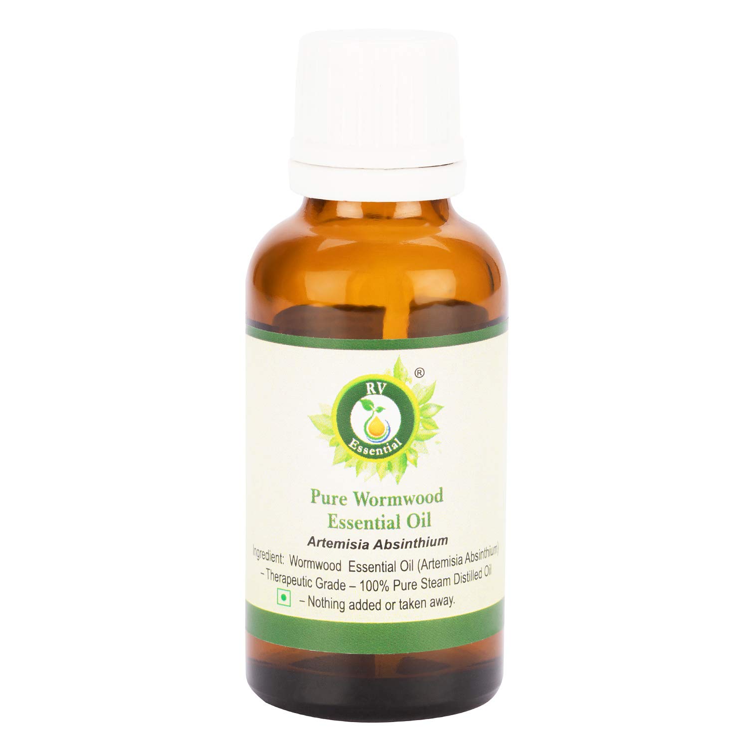 R V Essential Pure Wormwood Essential Oil 10ml - 100% Natural Artemisia Absinthium Steam Distilled | Aromatherapy, Skin Care & Home Fragrance