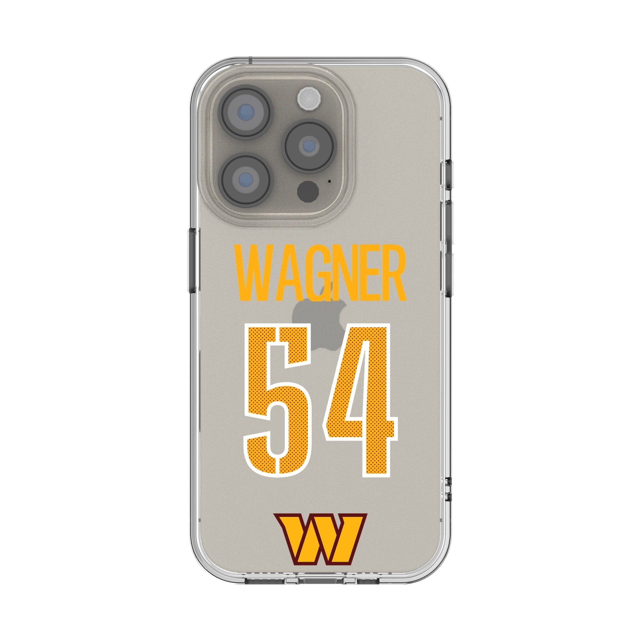 Bobby Wagner Washington Commanders 54 Game Tactical Clear Phone Case for iPhone 14/13/12 Pro Max - Durable Protective Cover for Football Fans & NFL Enthusiasts - Perfect for Game Day & Everyday Use