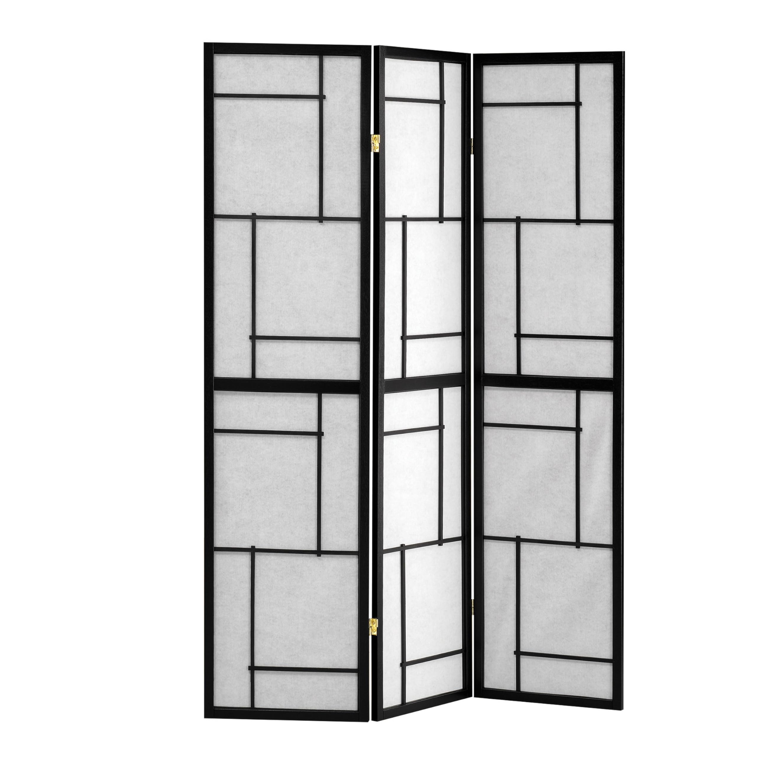 Stylish Black Room Divider by Benzara - Perfect for Home Office, Living Room & Bedroom Privacy