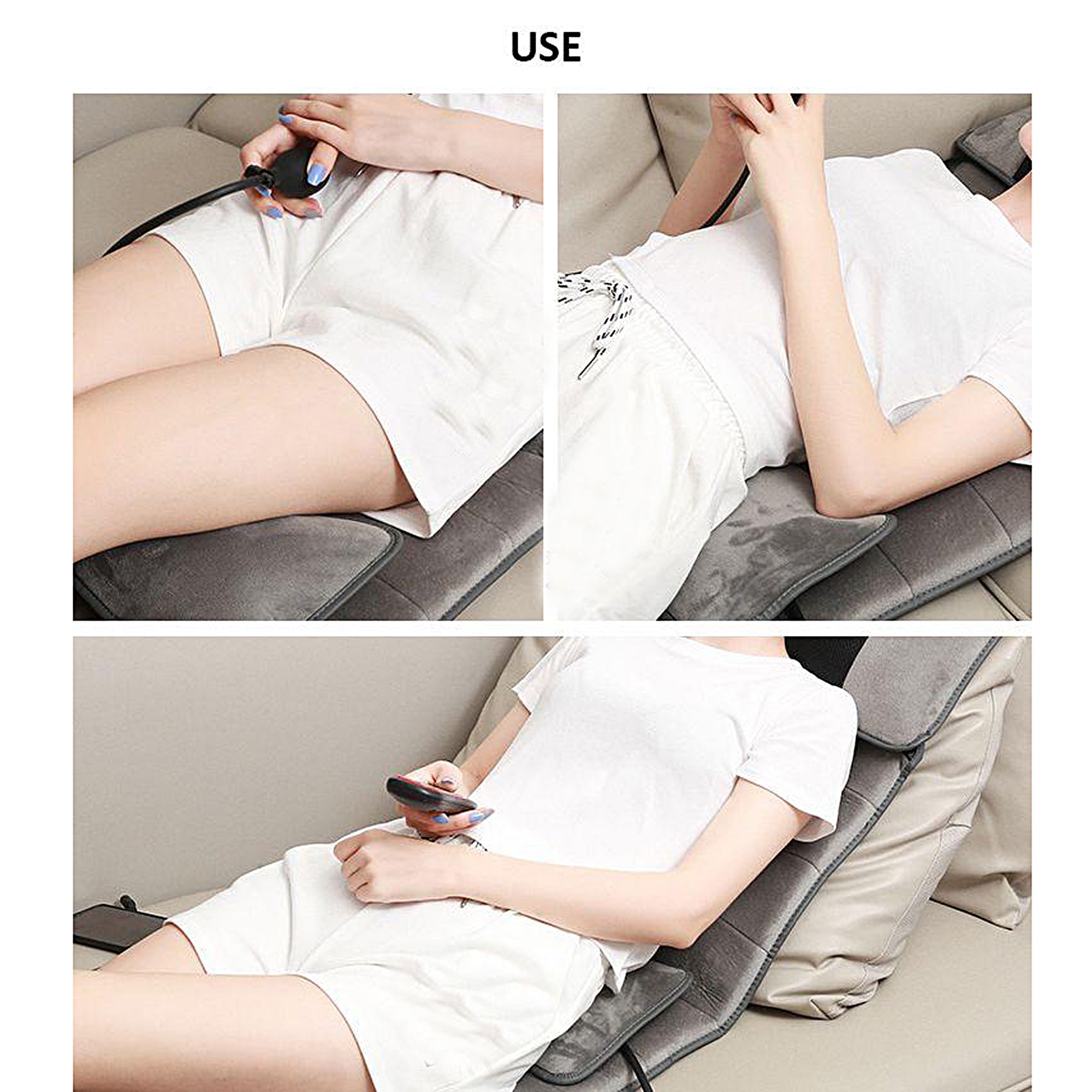 Supreme Therapeutic Air Stretcher Massager with Lumbar Support - Dual Frequency Kneading Mattress Massager for Back Pain Relief - Perfect for Home, Office, and Car Use