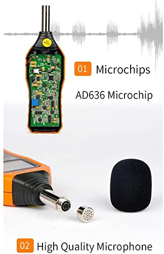 Professional LCD Digital Sound Level Meter - Noise Decibel Meter with Data Hold (30-130 dB) for Home, Studio & Workplace Noise Measurement