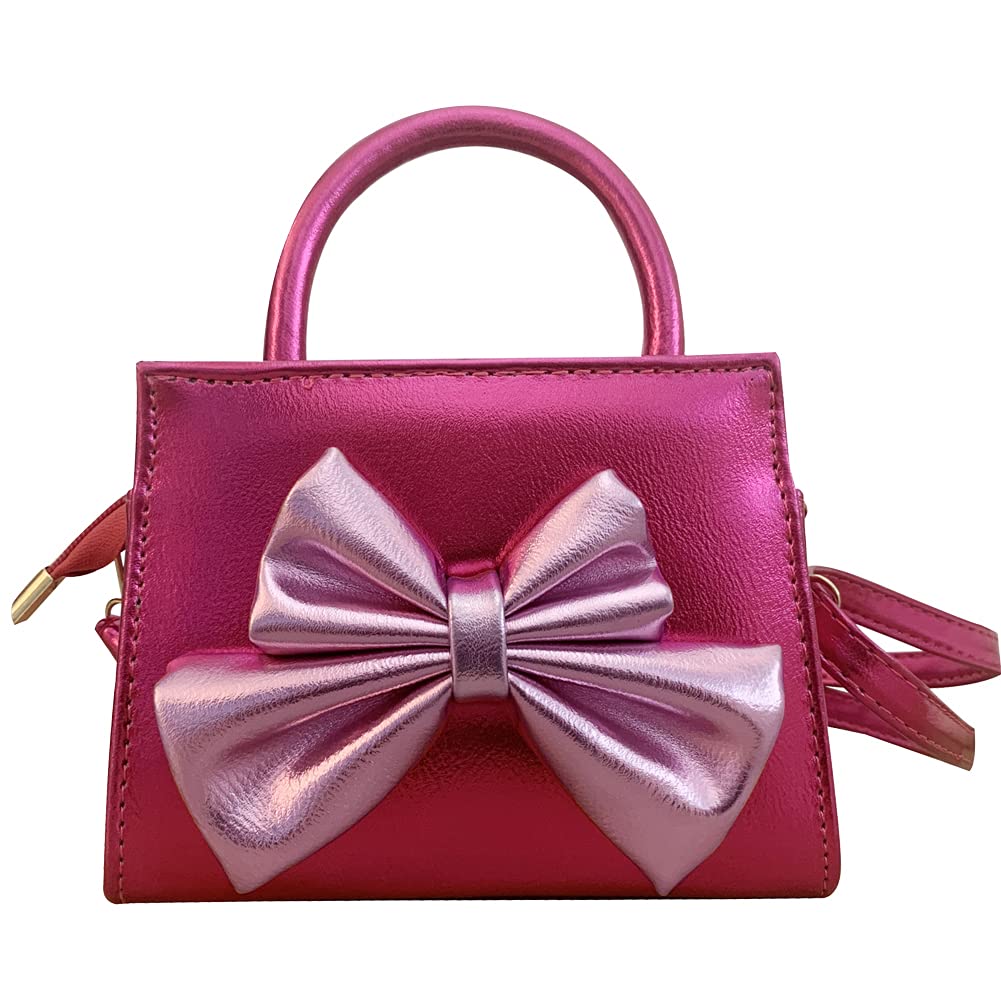 AKEDB Girls' Bow Purse - Toddler Mini Handbag Crossbody Shoulder Bag for Kids Pretend Play & Daily Use | Perfect for Birthday Gifts, Dress-Up Play, and School Accessories