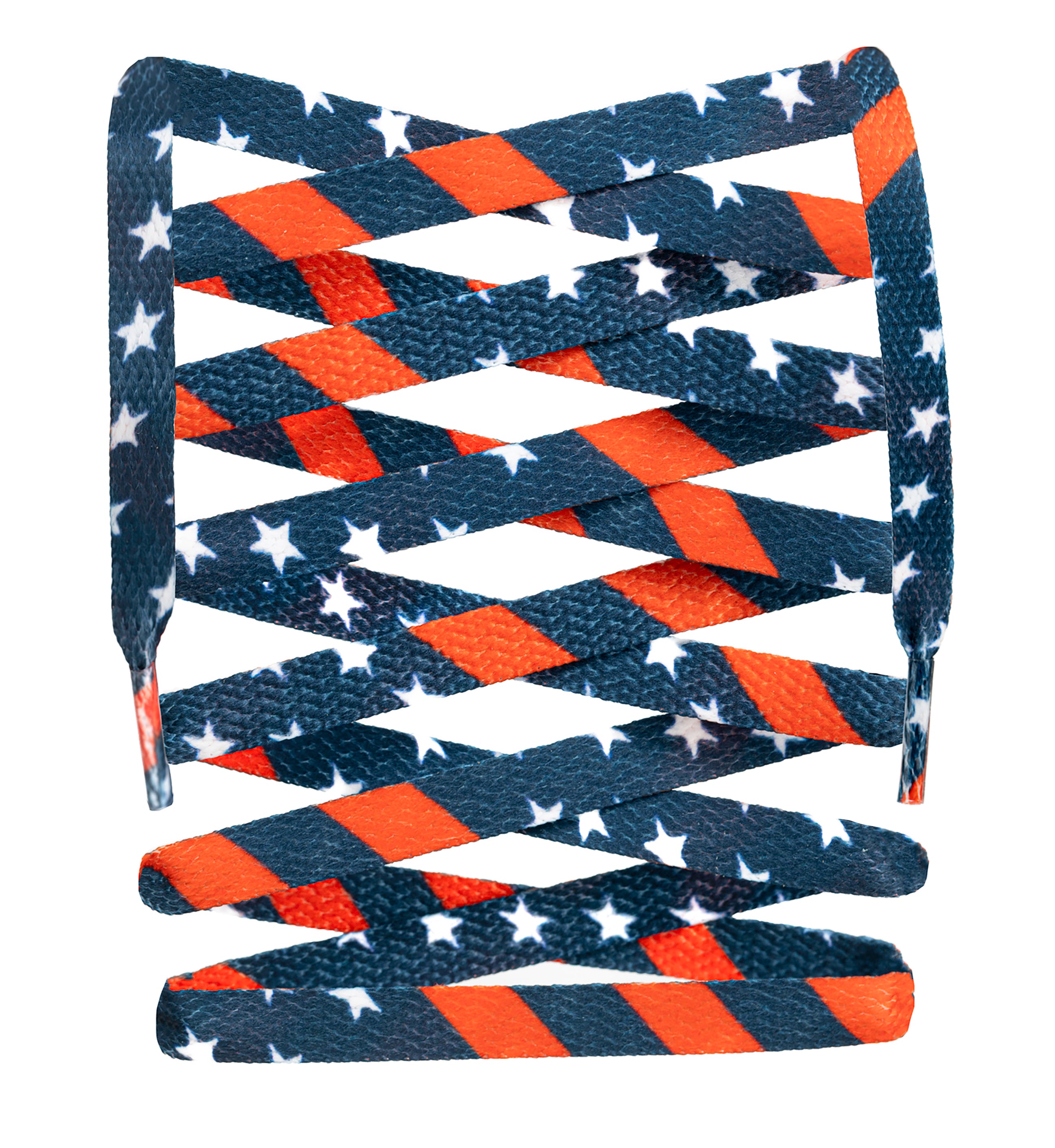 Custom Printed USA Flag Shoelaces - Durable & Vibrant Flat Laces for Sneakers, Running Shoes & Casual Wear - Perfect for Patriotic Style & Sports Events