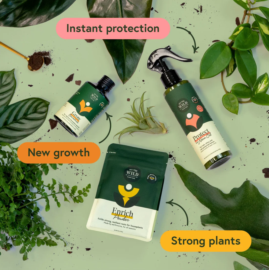 We The Wild Plant Care Taster Kit - Essential Indoor & Outdoor Gardening Starter Set for Healthy Plants | Perfect for Houseplants, Succulents, Herbs & Garden Plants
