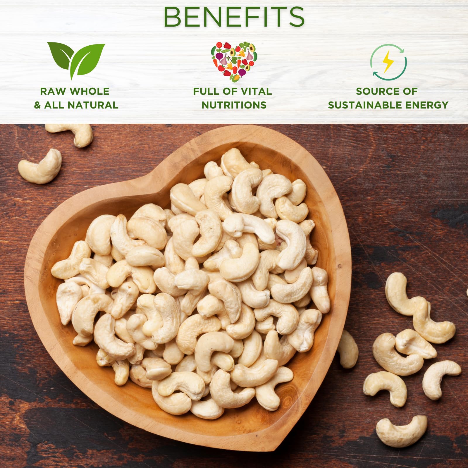 Organic Raw Cashews Unsalted Whole 1 lb (16 oz) | Vegan, Keto & Paleo Friendly Protein Snacks | Non-GMO, 100% Natural Nuts for Cashew Milk, Trail Mix & Baking | Healthy Bulk Snacks for Parties, Office & Home - Moonee Naturals