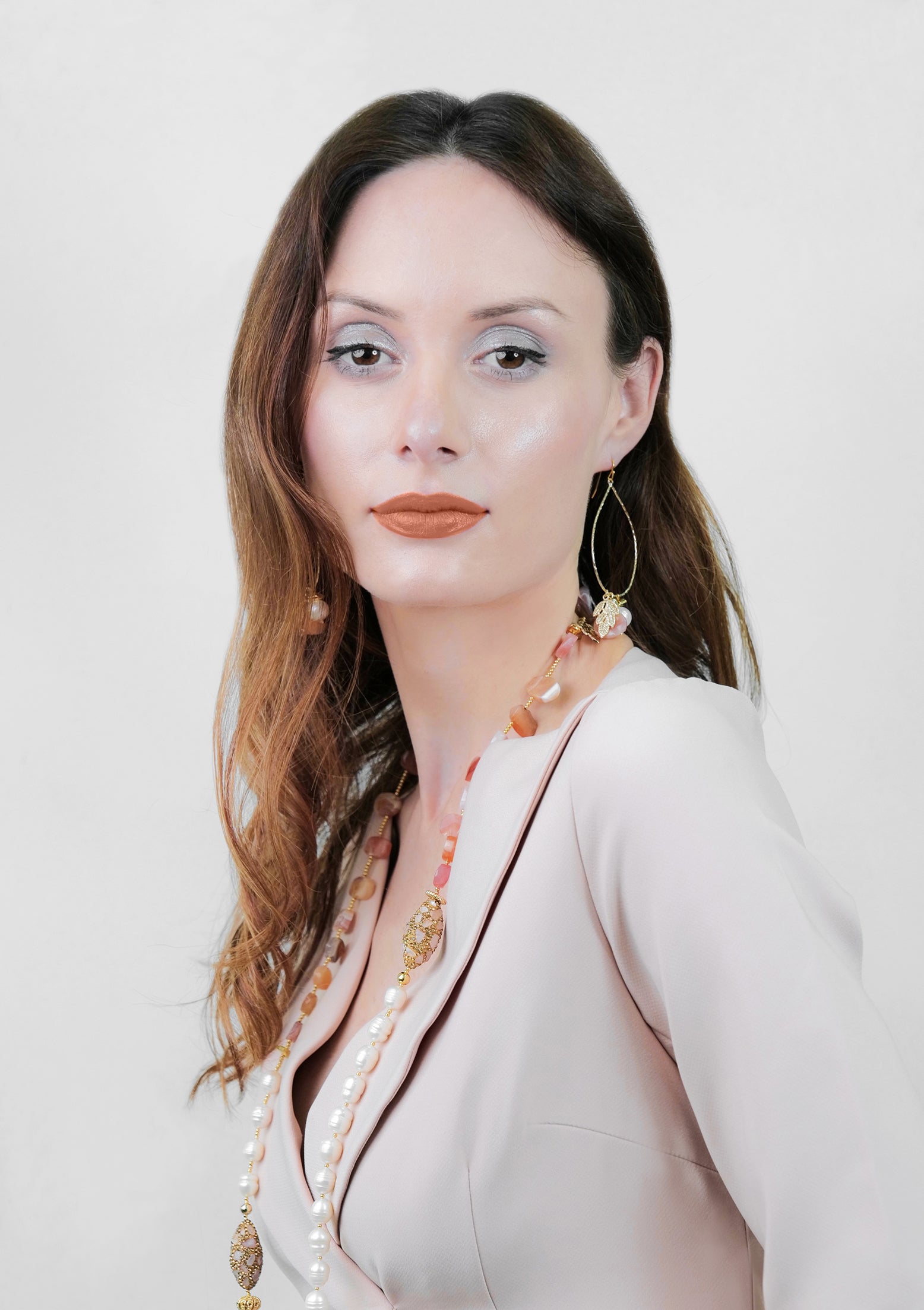 Orange Agate & Freshwater Pearl Dangle Earrings for Women - Boho Chic Jewelry AE001 | Perfect for Parties, Weddings & Everyday Wear