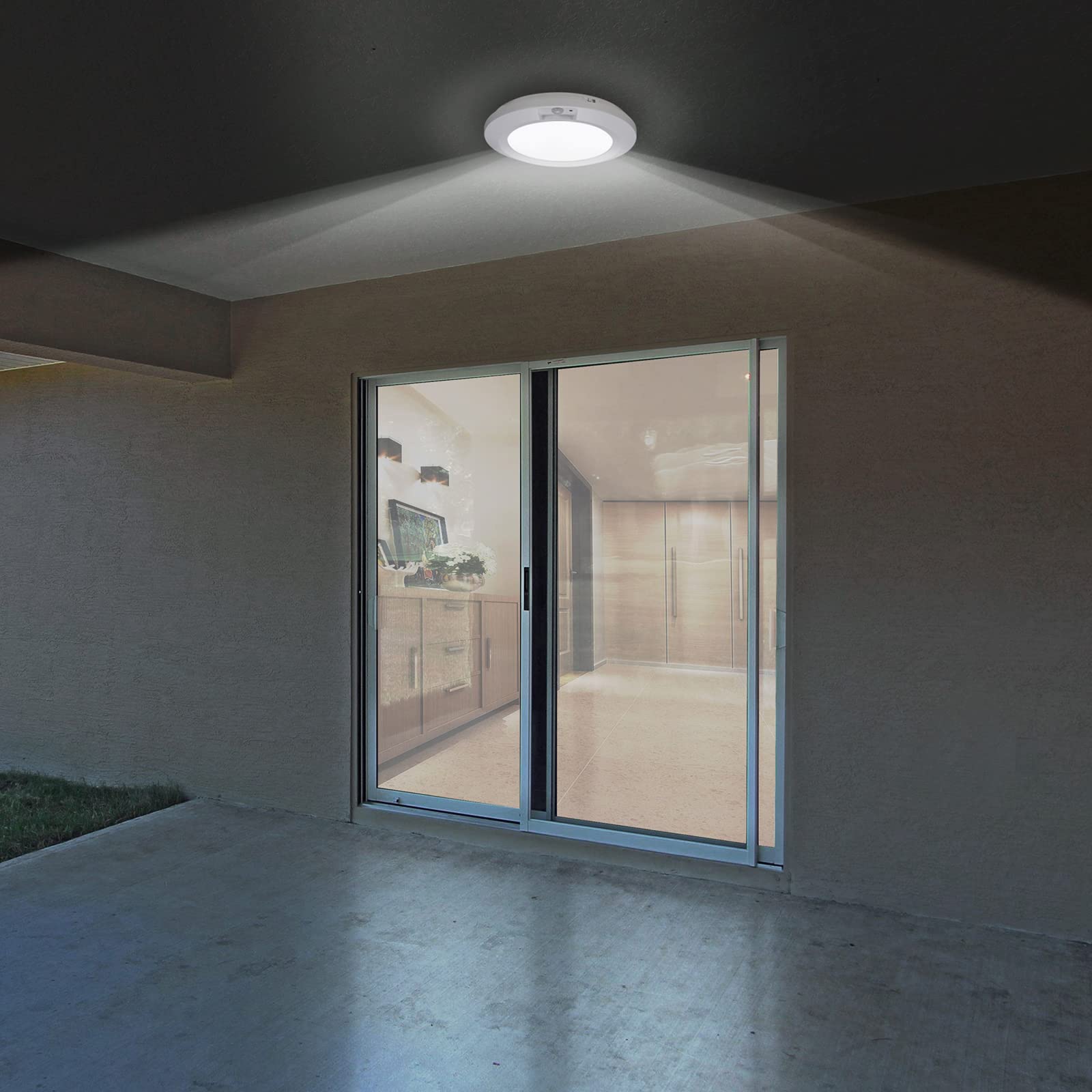 LINEWAY Motion Sensor Ceiling Light - Battery Operated Indoor LED Light (210LM) for Closet, Basement, Stairway, Cabinet, Pantry - Easy Installation & Energy Saving