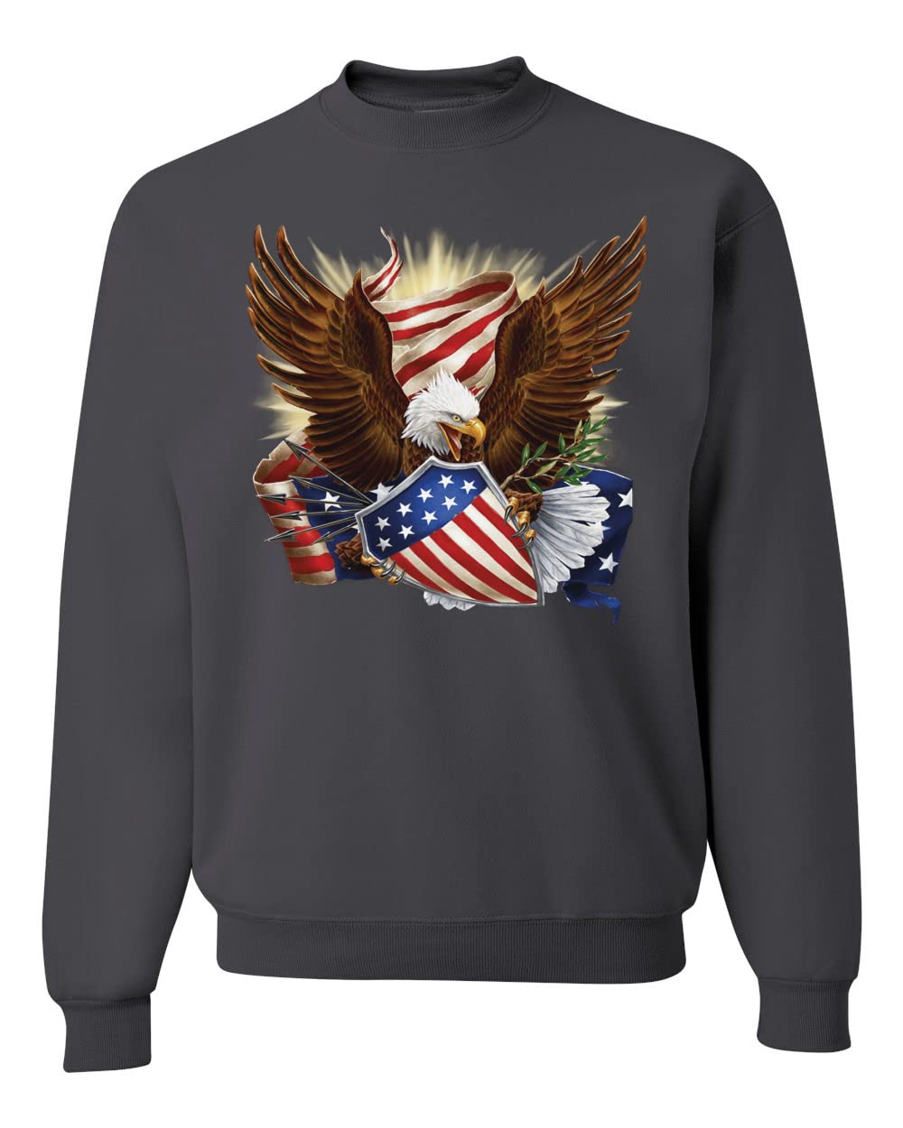 Wild Bobby Eagle American Flag USA Pride Graphic Sweatshirt - Patriotic Unisex Crewneck Sweater for Men & Women | Perfect for 4th of July, Veterans Day & Patriotic Events