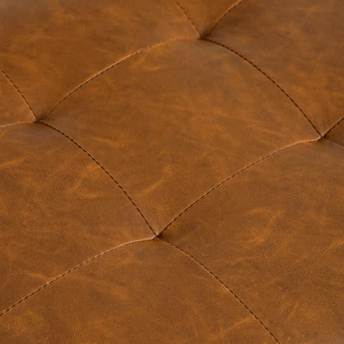 Brown Leather/Rattan Backrest