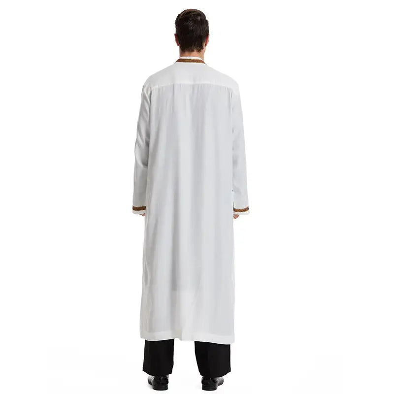 Premium Arab Men's Bisht Thobe - Elegant Open Cardigan Thawb for Special Occasions | Perfect for Weddings, Eids & Formal Events