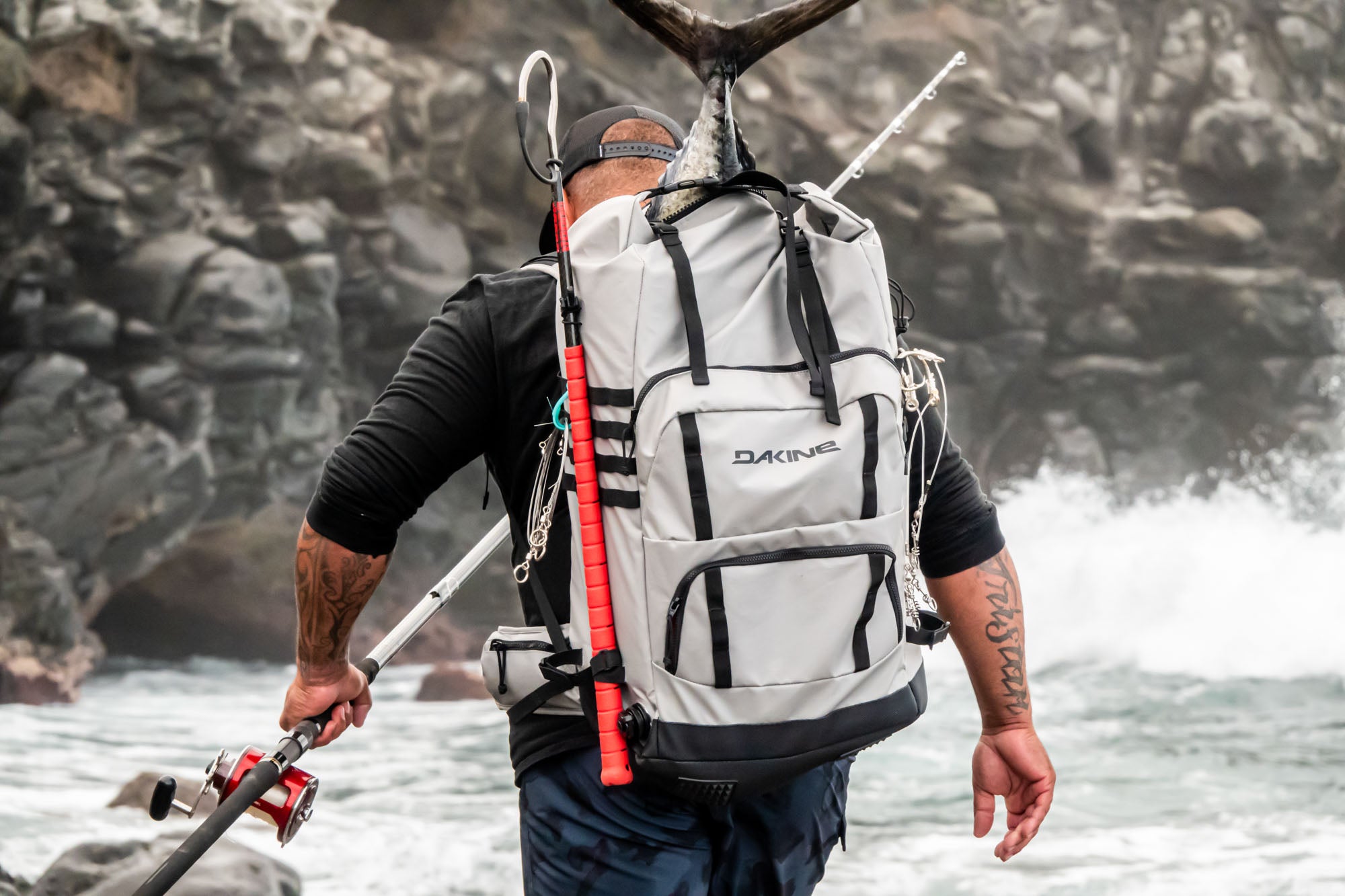 Ulua 60L Waterproof Fishing Backpack - Lightweight & Durable for Saltwater & Freshwater Fishing, Hiking & Outdoor Adventures