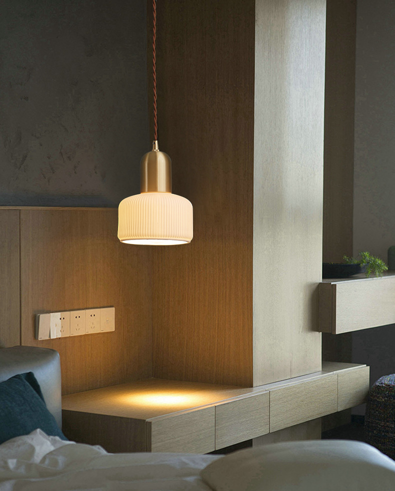 Yono Ceramic Pendant Light - Modern Handmade Hanging Lamp for Living Room, Kitchen, Dining Room & Bedroom - Boho Home Decor Lighting Fixture