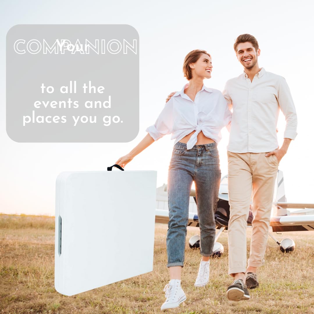 6ft Foldable Heavy Duty Plastic Table - Sturdy Portable Utility Table for Indoor & Outdoor Use - Perfect for Parties, Picnics, Camping, Weddings, Catering, Garden Dining - White - Pack of 2 - Great for Home, Office, Events and Temporary Workspaces