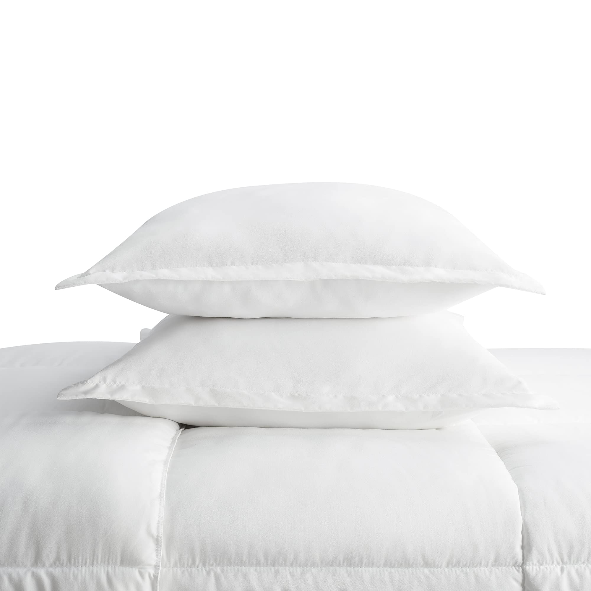 SERTA Simply Clean Ultra Soft Hypoallergenic 3-Piece Comforter Set - Full/Queen Size, White - Breathable Bedding for Allergies & Sensitive Skin - Perfect for Master Bedroom, Guest Room & Dorm