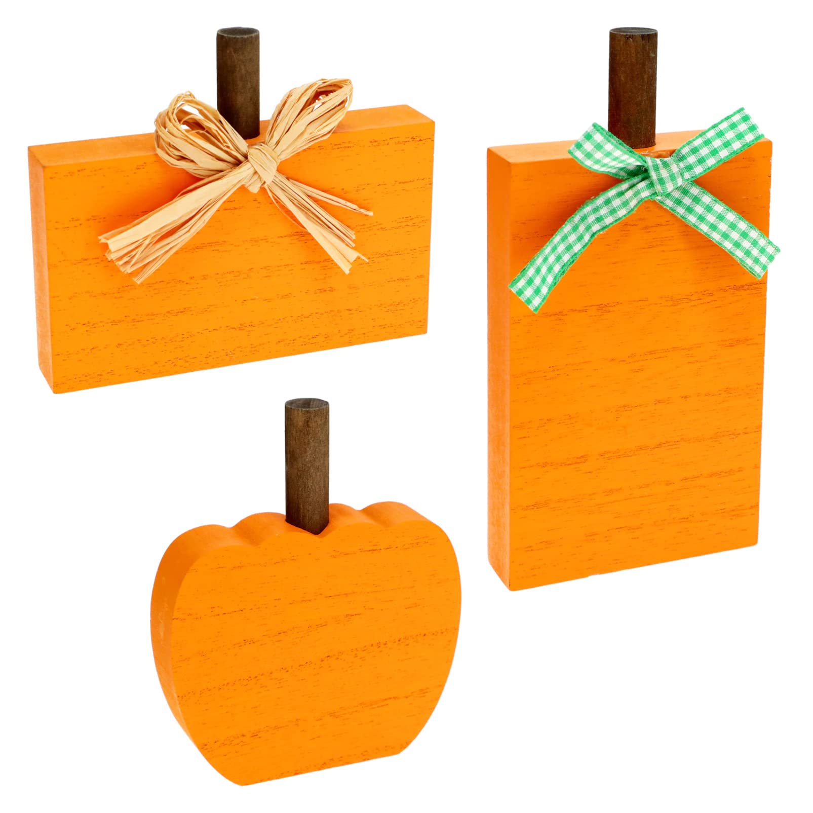 Charmed By Dragons 3-Piece Farmhouse Wooden Pumpkin Shelf Sitters - Fall Harvest Table Decor, Autumn Home Decor, Thanksgiving Centerpiece - Perfect for Mantel, Entryway, and Seasonal Display
